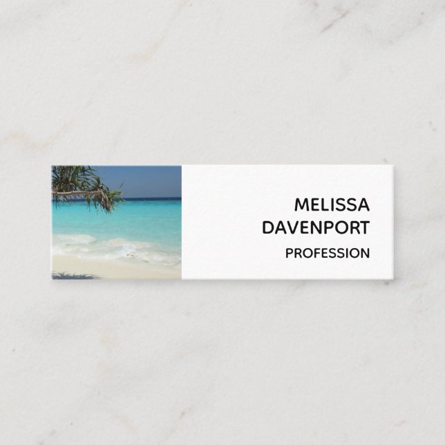 Beautiful Tropical Beach Ocean Paradise Mini Business Card (Front)