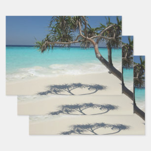 Beautiful Tropical Beach Ocean Paradise Wrapping Paper Sheet