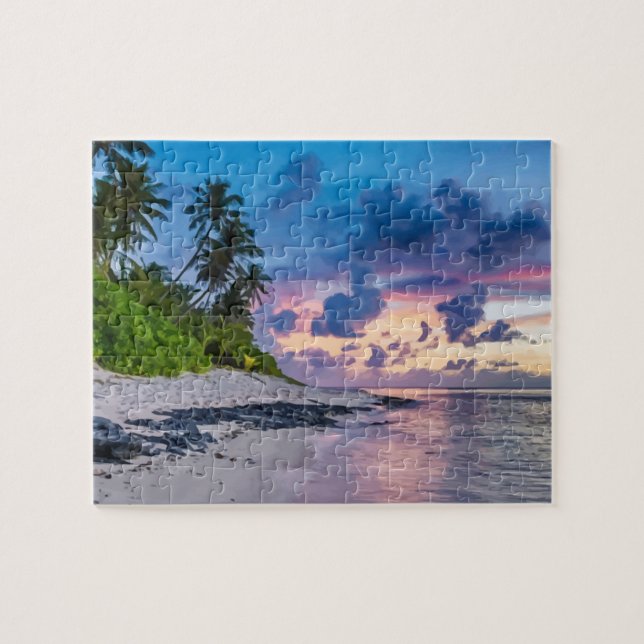 Beautiful Tropical Beach Ocean Vacation Jigsaw Puzzle (Horizontal)
