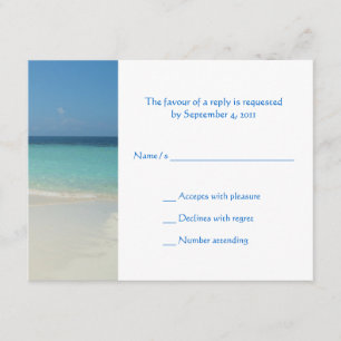 Beautiful Tropical Beach Wedding Invitiation RSVP Card