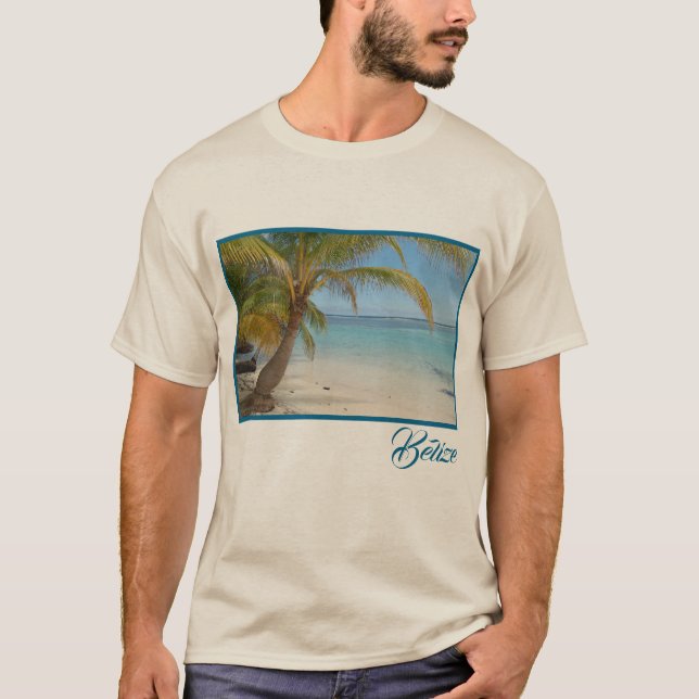 Beautiful Tropical Belise Beach Caribbean Sea T-Shirt (Front)