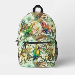 Beautiful Tropical Bird Colourful Foliage Backpack