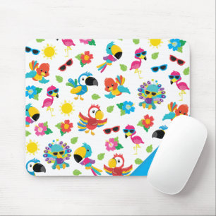 Beautiful Tropical Birds Colourful Paradise Patter Mouse Pad