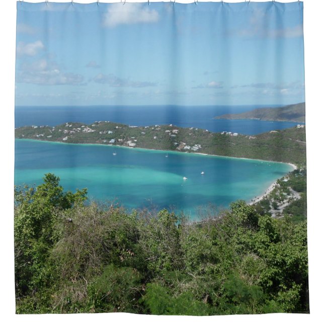 Beautiful Tropical Caribbean Beach Paradise Photo Shower Curtain (Front)