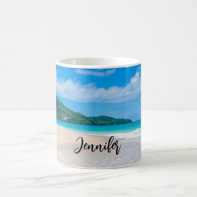Beautiful Tropical Destination Scenic Beach Coffee Mug (Center)