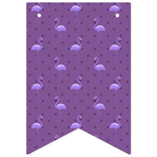 Beautiful Tropical Flamingo Dotted Artwork Pattern Bunting (First Flag)