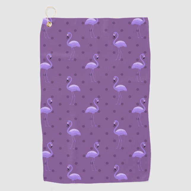 Beautiful Tropical Flamingo Dotted Artwork Pattern Golf Towel (Front)