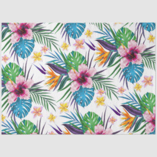 Beautiful tropical floral paint watercolors tissue paper