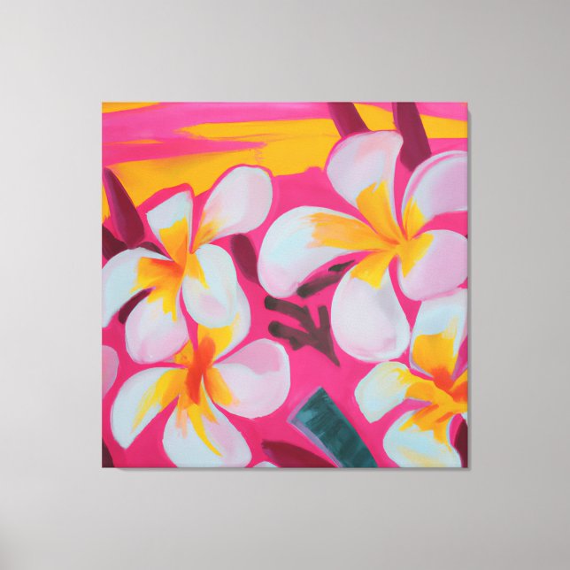 Beautiful tropical floral painting art  canvas pri (Front)