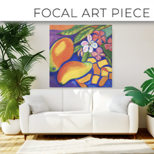 Beautiful tropical floral painting art  canvas pri print