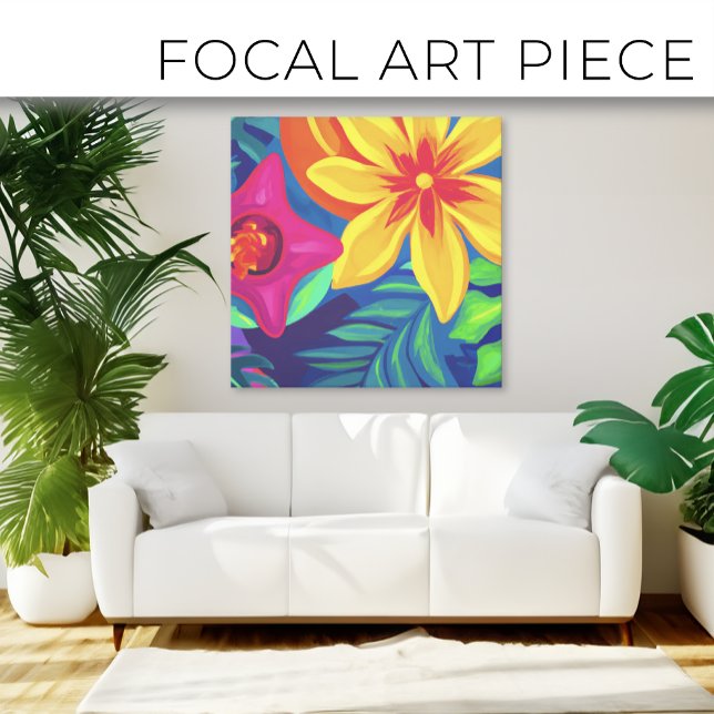 Beautiful tropical floral painting art  canvas print (Creator Uploaded)