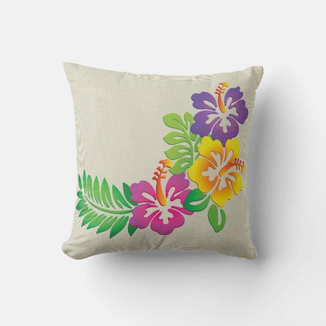 Beautiful Tropical Flower Cushion (Front)
