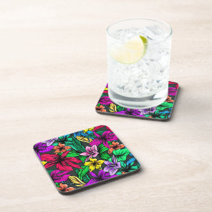 Beautiful Tropical Flowers Coaster