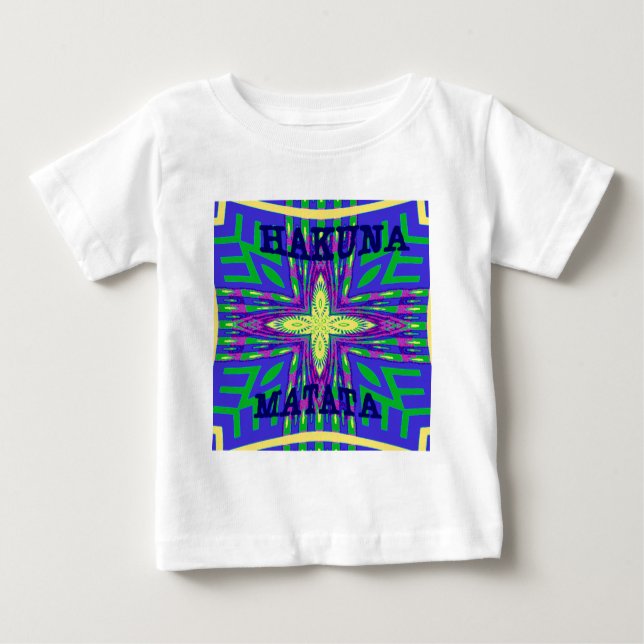 Beautiful Tropical Hakuna Matata Kanga Artwork Baby T-Shirt (Front)