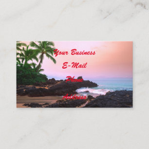 Beautiful Tropical Hawaiian Island Beach Sunset Business Card