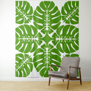 Beautiful Tropical Hawaiian quilt block tapestry
