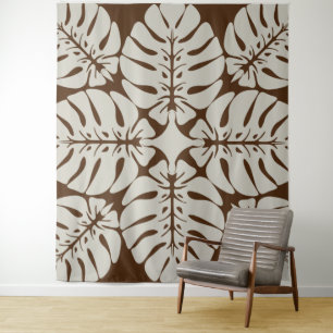 Beautiful Tropical Hawaiian quilt block tapestry