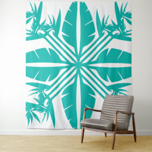 Beautiful Tropical Hawaiian quilt block tapestry