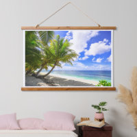 Beautiful Tropical Island Beach with Palm Trees