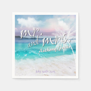 BEAUTIFUL TROPICAL OCEAN SUNRISE PAPER NAPKINS