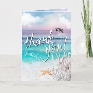 BEAUTIFUL TROPICAL OCEAN SUNRISE Thank You Card