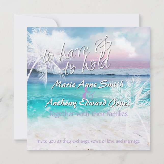 BEAUTIFUL TROPICAL OCEAN SUNRISE Wedding Invitatio Invitation (Front)