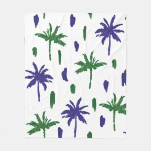 Beautiful tropical palm trees pattern fleece blanket