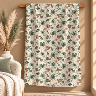 Beautiful Tropical Sage Palm Leaf Blanket