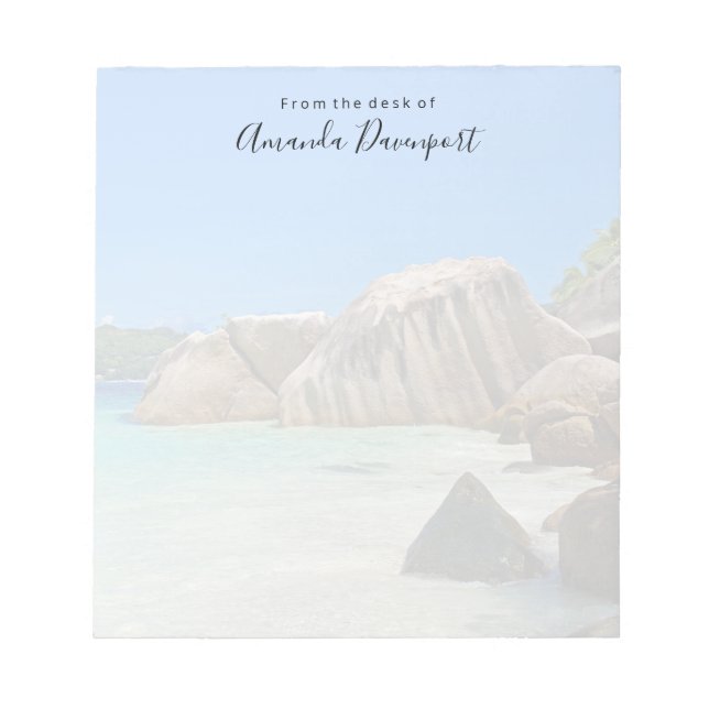 Beautiful Tropical Sea Rocky Coastline Notepad (Front)