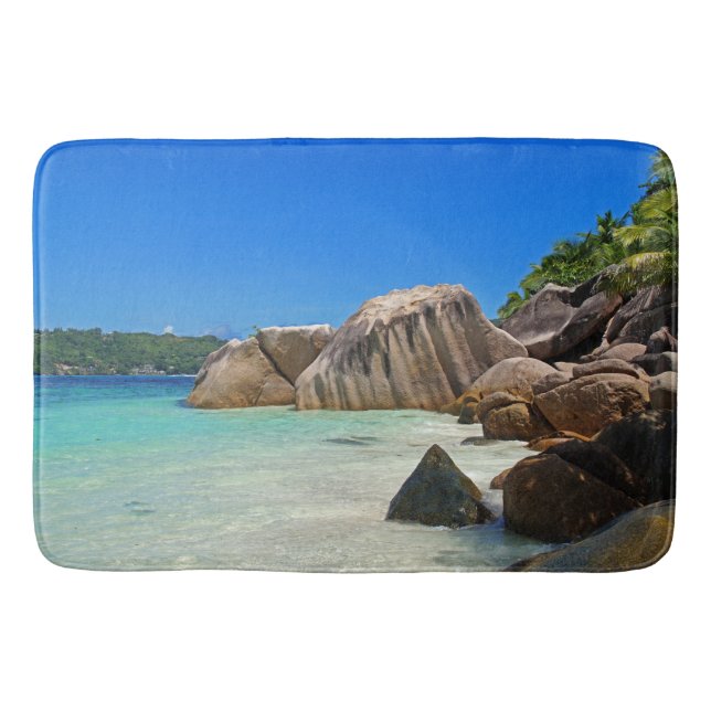 Beautiful Tropical Sea with a Rocky Beach Bath Mat (Front)