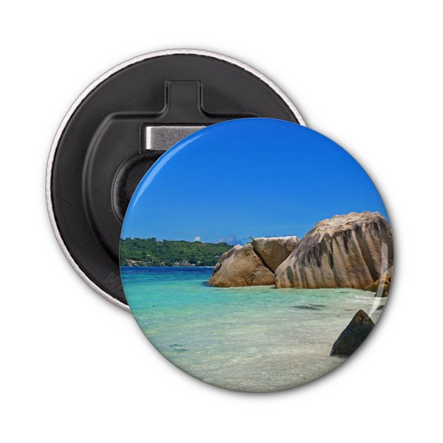 Beautiful Tropical Sea with a Rocky Beach Bottle Opener (Front)