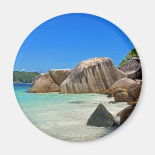 Beautiful Tropical Sea with Rock Covered Coast Magnet