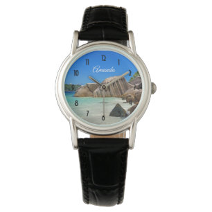 Beautiful Tropical Sea with Rock Covered Coast Watch