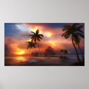 Beautiful Tropical South Pacific Island  Poster