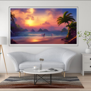 Beautiful Tropical South Pacific Island Poster