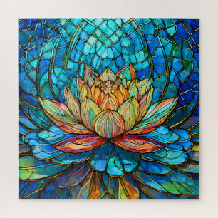 Beautiful Tropical stained glass art puzzle