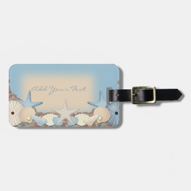 Beautiful Tropical Theme Beach Shells Luggage Tag (Front Horizontal)