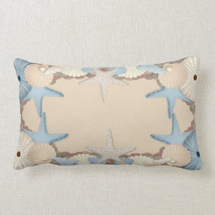 Beautiful Tropical Theme Beach Shells Lumbar Cushion