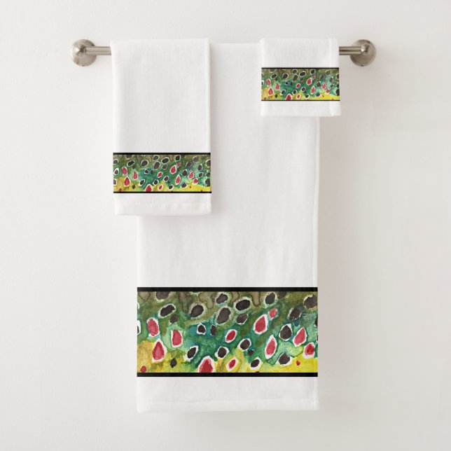 Beautiful Trout Fishing Angler's Bath Towel Set (Insitu)