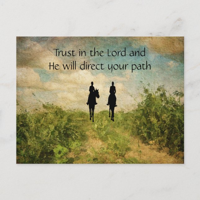 Beautiful Trust in the Lord Horse Riding Postcard (Front)
