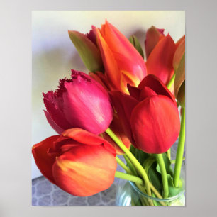 Beautiful Tulip Bouquet Poster
