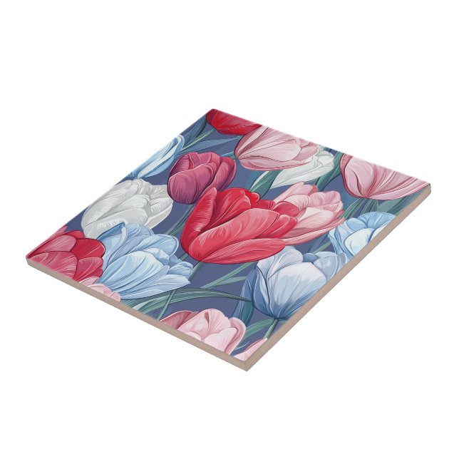 Beautiful Tulip Ceramic Tiles  For Home Decor (Side)