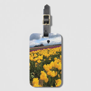 Beautiful Tulip Field with Hot Air Balloon, Oregon Luggage Tag