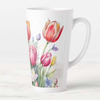 Beautiful Tulip Flower Latte Mug