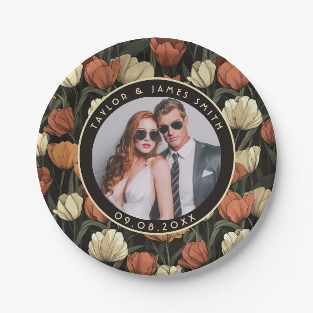 Beautiful Tulip Flower Plates For Backyard Wedding (Front)