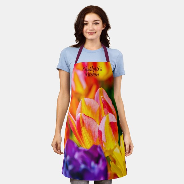 Beautiful Tulip Flowers Apron (Worn)