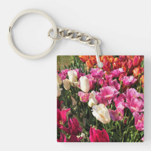 Beautiful Tulip Garden Bed, Oregon Key Ring