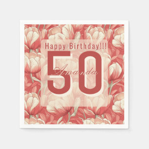 Beautiful Tulip Themed Beach Party Napkin