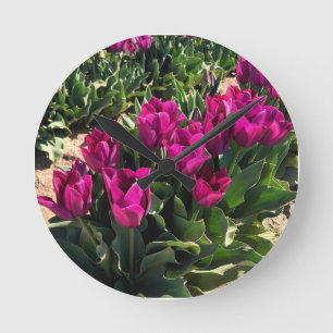Beautiful Tulips Round Clock