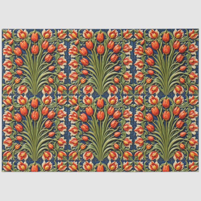 Beautiful Tulips Trendy Collection Tissue Paper (Front)